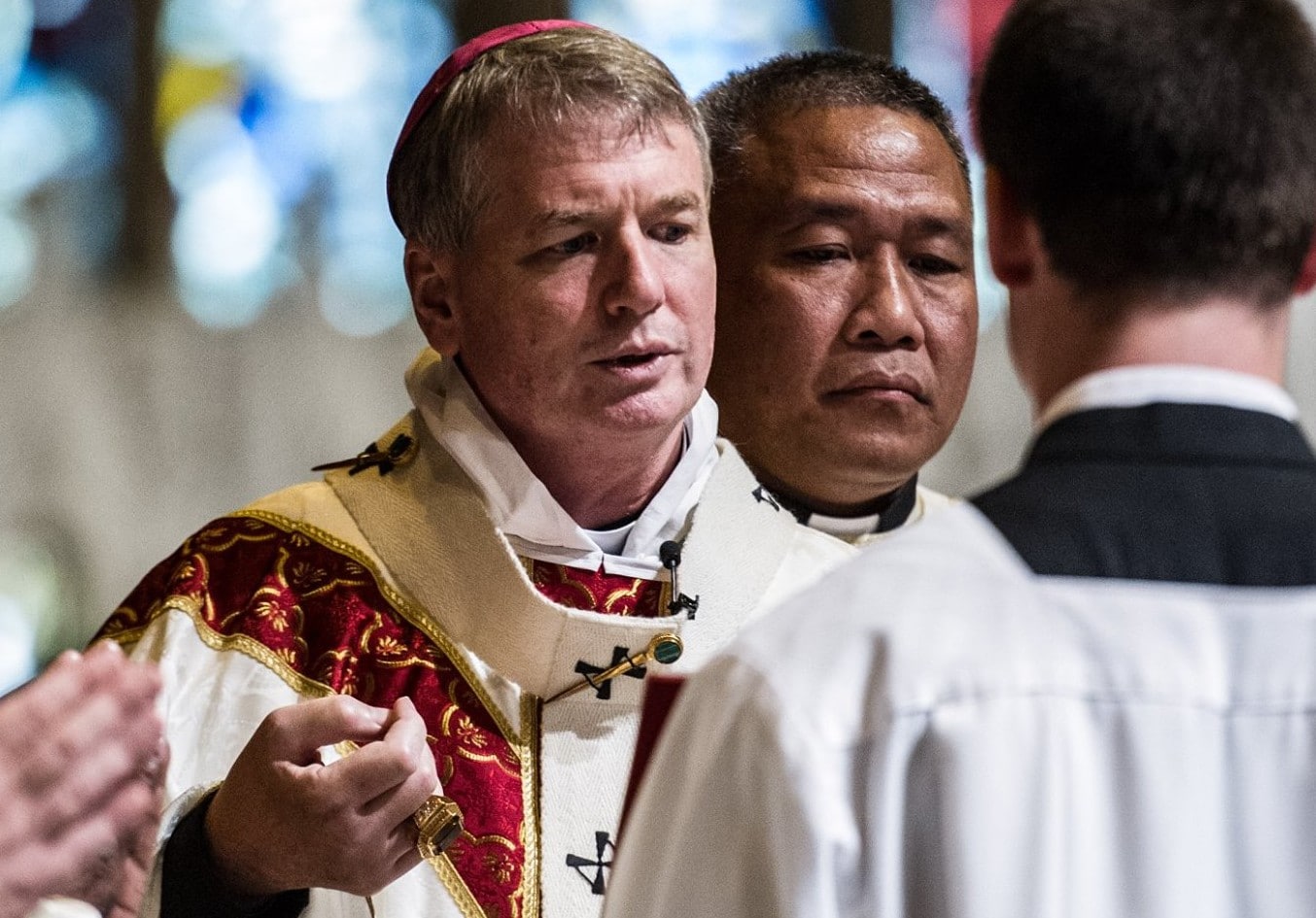 Archbishop Anthony Fisher OP pictured at the Chrism Mass at St Mary's Cathedral on 24 March. Photo: Giovanni Portelli