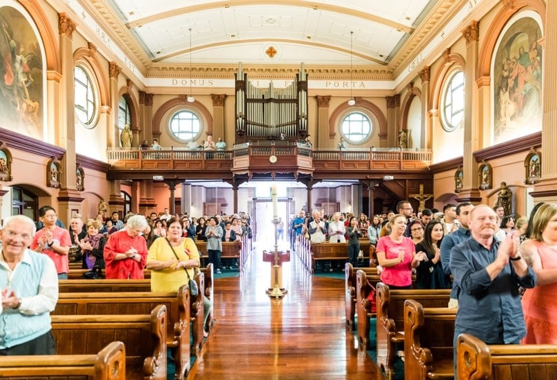 The number of faithful attending Mass has been counted over a period of five weeks at parishes around Australia, including St Vincent's, Ashfield (pictured). Photo: Giovanni Portelli