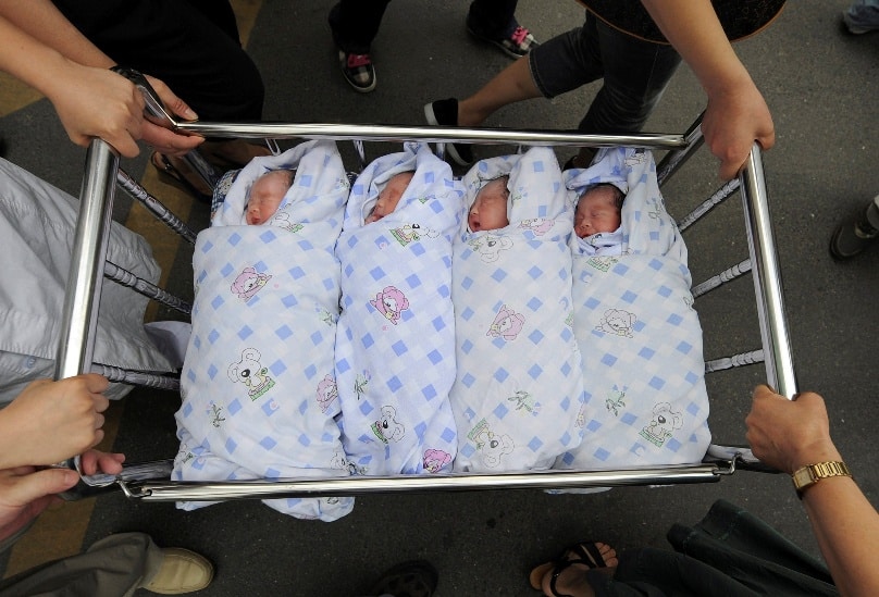 Newborn quadruplets born at a hospital in Hefei, China, in 2010. Photo: CNS/Jianan Yu, Reuters 