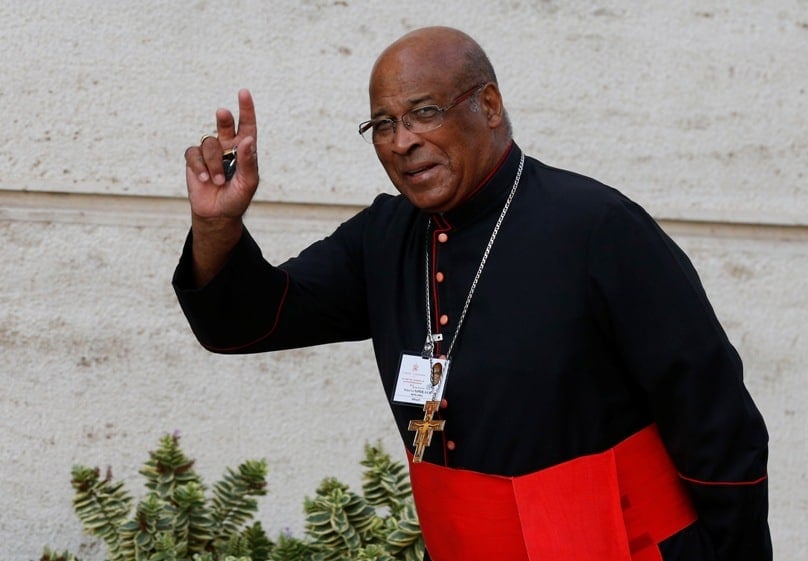 Cardinal Wilfrid F. Napier of Durban, South Africa, arrives for a session of the extraordinary Synod of Bishops on the family at the Vatican in this October 2014 file photo. Photo: CNS/Paul Haring