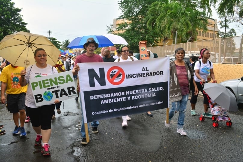 People carry banners during a 30 April march in Catano, Puerto Rico, to raise awareness about climate change. Members of several Catholic groups joined representatives of more than 30 organisations for the march to "raise awareness and call for immediate action" to preserve the environment and limit climate change. Photo: CNS/Wallice J. de la Vega