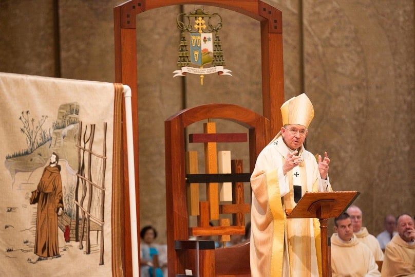 Archbishop Jose H. Gomez of Los Angeles delivers the homily during the annual Celebration of Cultures Mass in 2014 at the Cathedral of Our Lady of the Angels. Photo: CNS/Victor Aleman, Vida Nueva