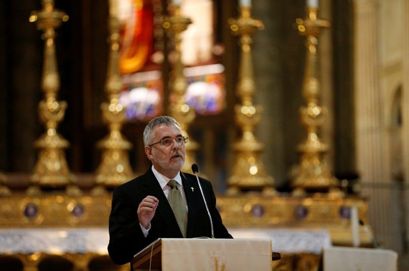 Australian deacon Anthony Gooley of Brisbane speaks at a conference for permanent deacons and their wives at the Basilica of Santa Maria Sopra Minerva in Rome on 27 May. Photo: CNS/Paul Haring
