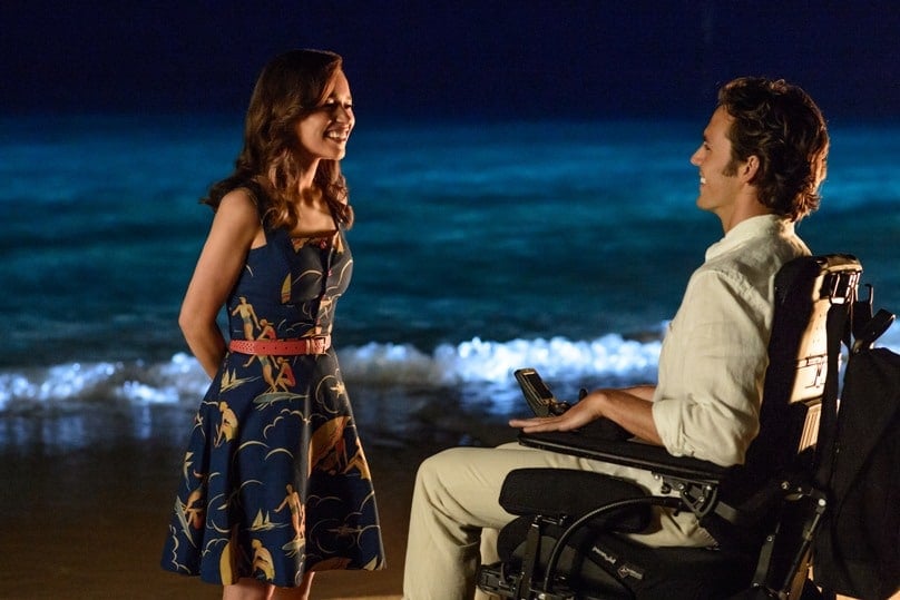 Emilia Clarke and Sam Claflin star in a scene from the movie Me Before You.