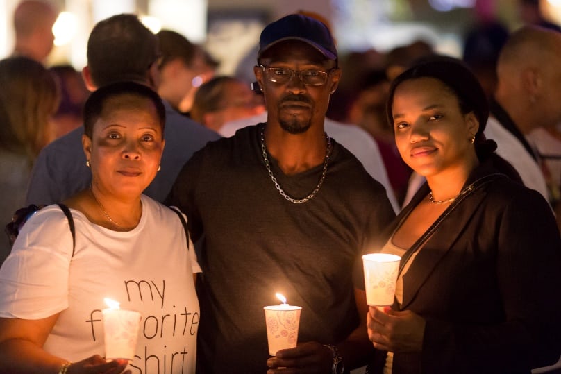 People gather in West Palm Beach, Florida, on 12 June to mourn those killed in a mass shooting at a nightclub in Orlando, Florida. Photo: CNS/Tom Tracy