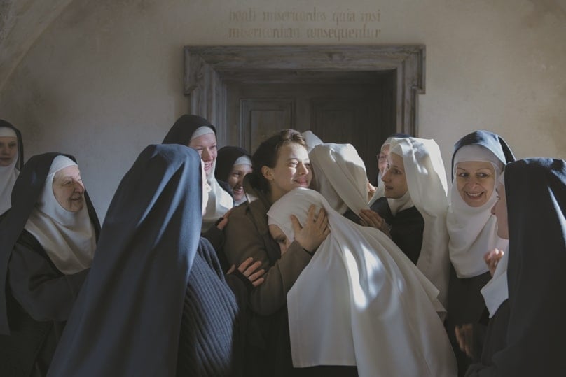 Lou de Laage, centre, stars in a scene from the movie The Innocents. The film is about a group of Benedictine nuns in Warsaw, Poland, after World War II and a French doctor who comes to their aid. Photo: Music Box Films