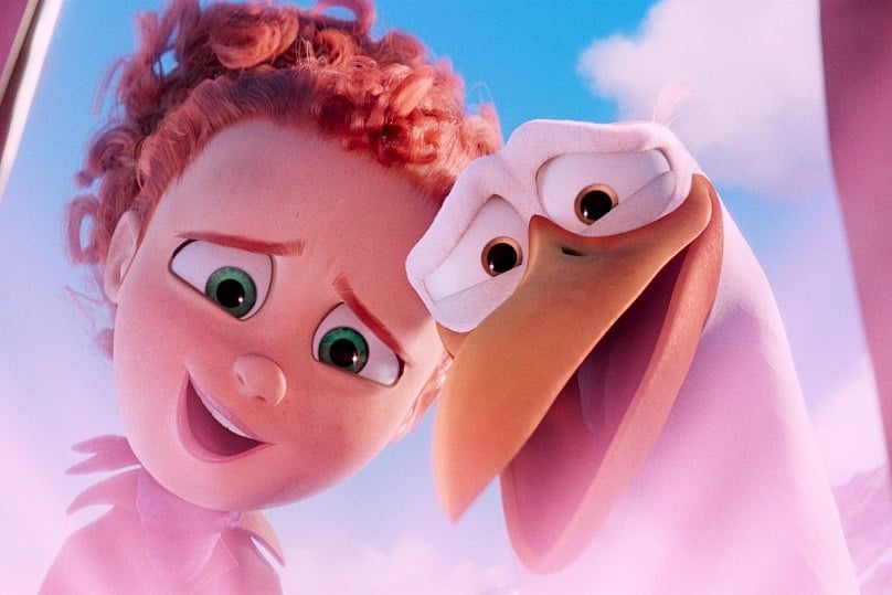 Positive and arguably pro-life messages in <i>Storks</i> starrring Andy Samberg and Jennifer Anniston.