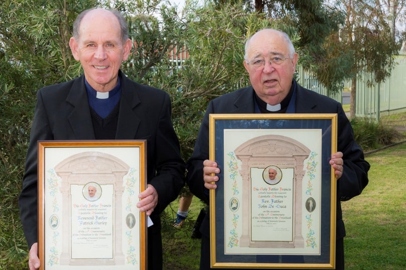Fr (Br) Pat Hurley and Fr John de Luca both celebrated 50 years of priesthood last month.