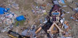 Collapsed Indonesian church
