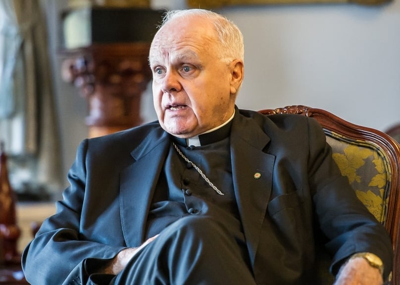 Cardinal O'Brien of Baltimore speaks during an interview at Cathedral House, Sydney, in October. The Cardinal was visiting Sydney to address business leaders and members of the Equestrian Order of the Holy Sepulchre of Jerusalem. Photo: Giovanni Portelli