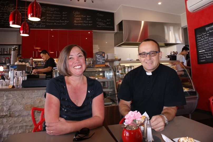 Jenny Hodges and Fr Stan Kluk CSMA.