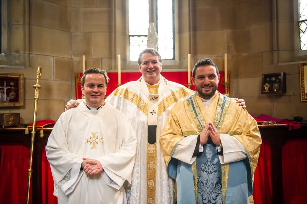 Archbishop Fisher with Sydney's newest priests. Photo: Giovanni Portelli