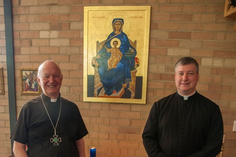Mons Harry Entwistle (left) Fr Stephen Hill. Photo: Ordinariate OLSC.