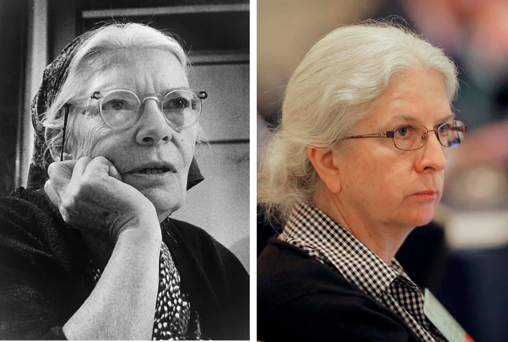 Martha Hennessy (right) has inherited more than just her appearance from her much-admired grandmother, Dorothy Day. Martha has also inherited the heart for social justice that made Dorothy Day famous, and could make her a saint. Photos: CNS 