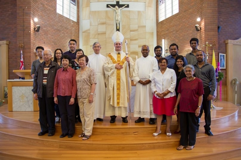 Aruna and Eddie and their families pictured at their Rite of Candidacy on 29 November.