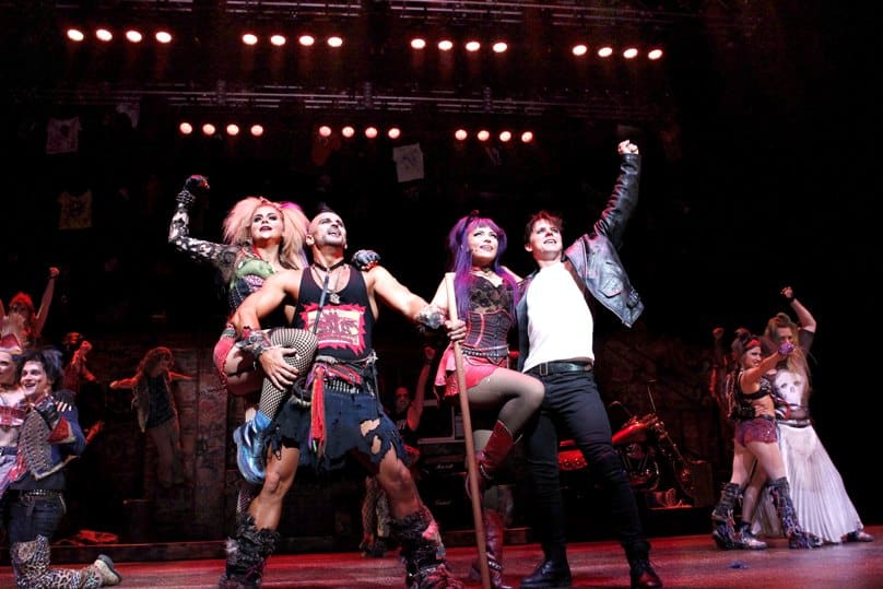 We Will Rock You features (from left)  Jaz Flowers, Thern Reynolds, Erin Clare and Gareth Keenan. Photo: Jeff Busby 