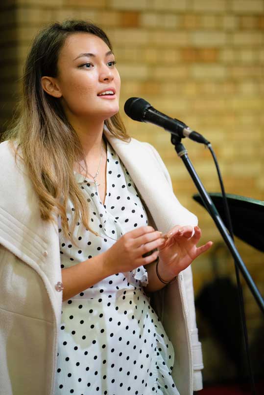 Woman sings at North Sydney