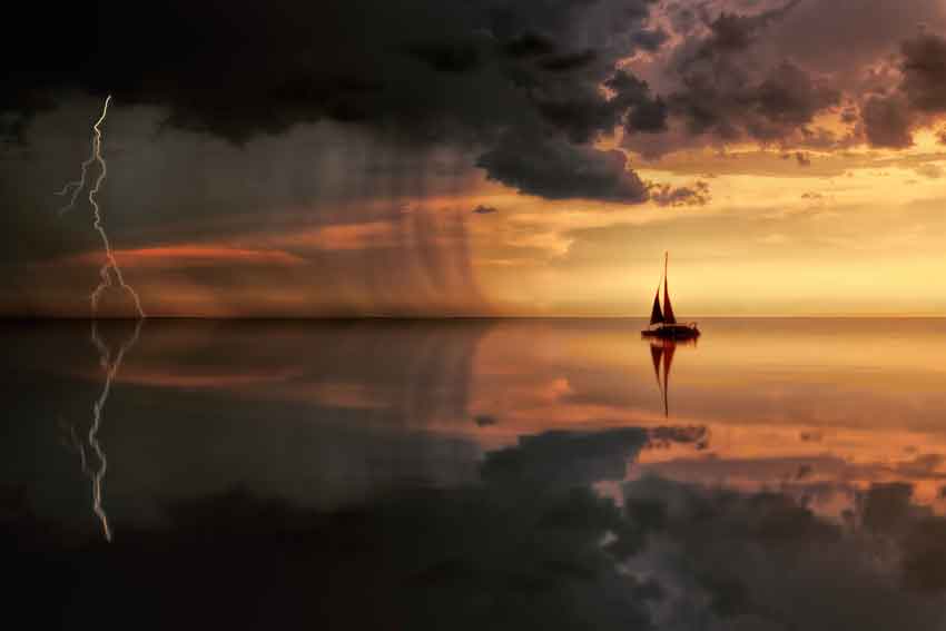 Boat in storm