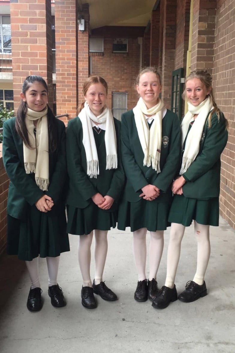 Authors (from left to right) Lisa-Marie Tidona, Kara Brown, Georgia Robinson and Emilia Capello are Year 9 students at Santa Sabina College in Strathfield.