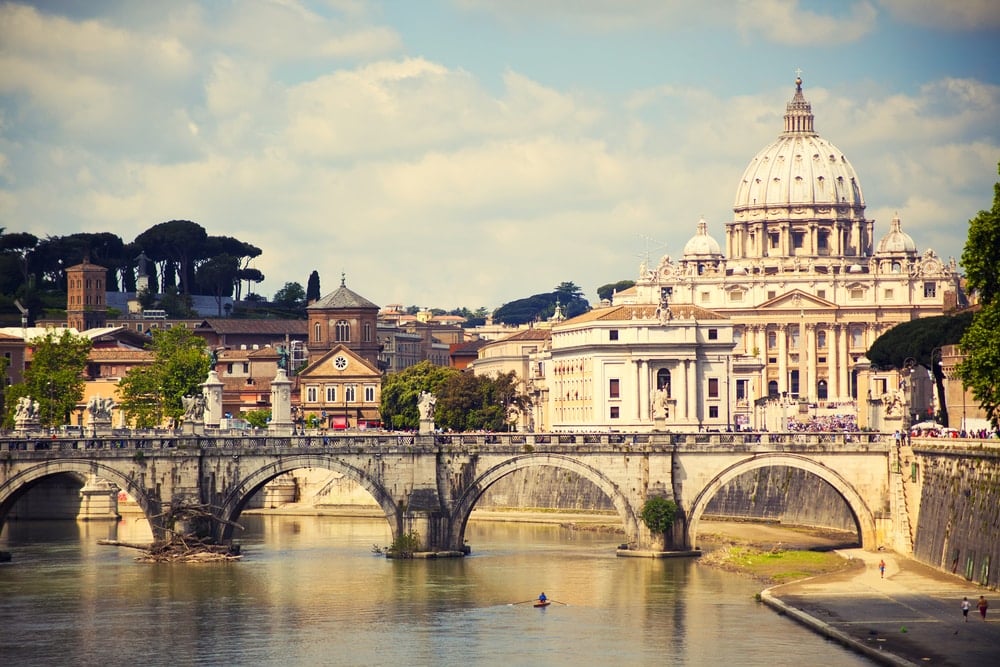 A view of St Peter's and Ponte Sant'Angelo. Photo: Shutterstock