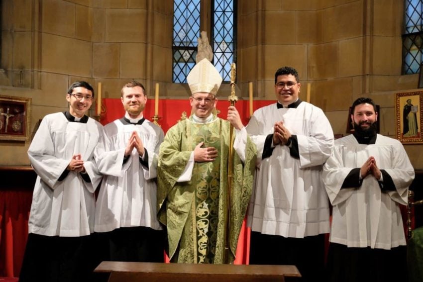 Bishop Randazzo with seminarians