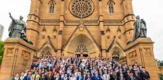 Student leaders at St Mary's Cathedral