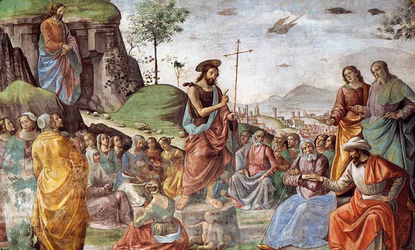 Preaching of St John the Baptist by Domenico Ghirlandaio, between 1486 and 1490. Photo: Wikimedia Commons