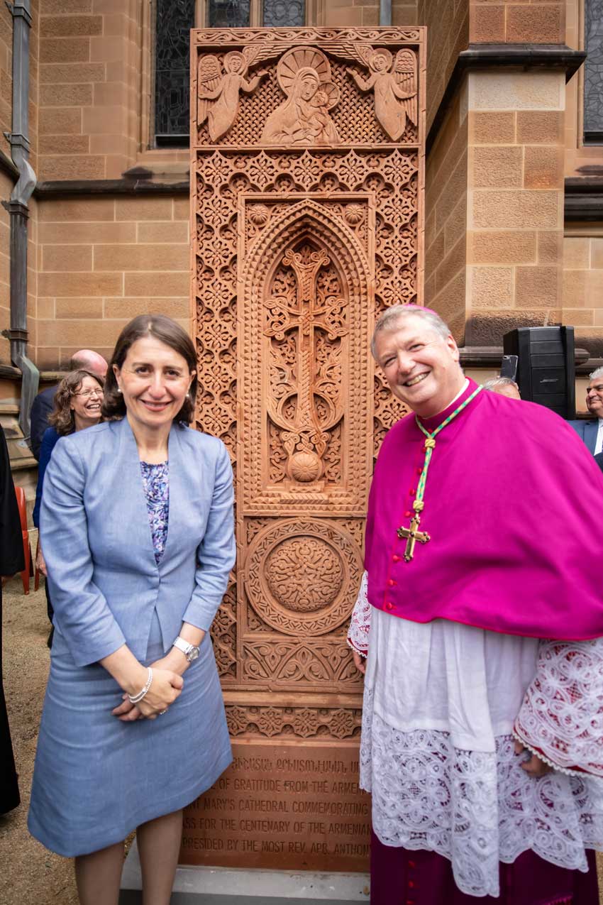 NSW Premier Gladys Berejiklian and Archbishop Anthony Fisher OP