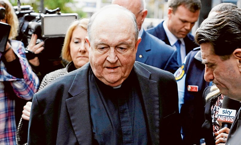 Archbishop Philip Wilson of Adelaide leaves the Newcastle Court on 3 July. Photo: CNS/Darren Pateman, AAP via Reuters