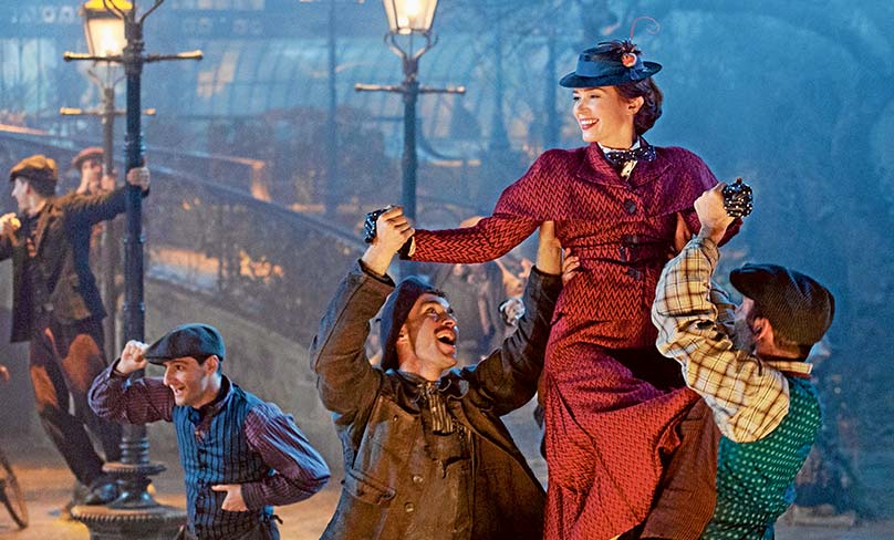 Emily Blunt stars in a scene from the movie Mary Poppins Returns, a sequel to the 1964 film Mary Poppins.  Photo: CNS/Jay Maidment, courtesy Disney