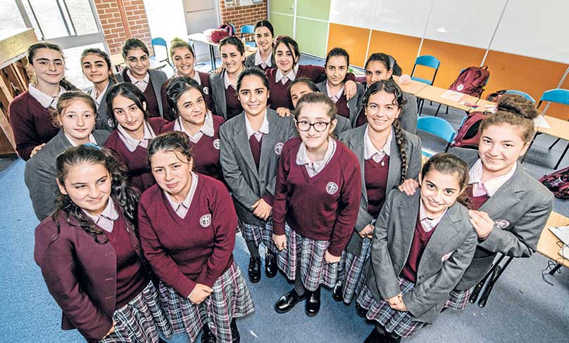 Students of Mary MacKillop Catholic College, a girls’ secondary school. PHOTO: Giovanni Portelli