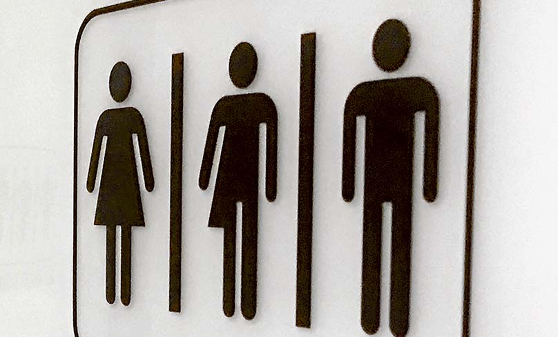 Gender Bathroom Signs. Photo: CNS photo/John G. Mabanglo, EPA