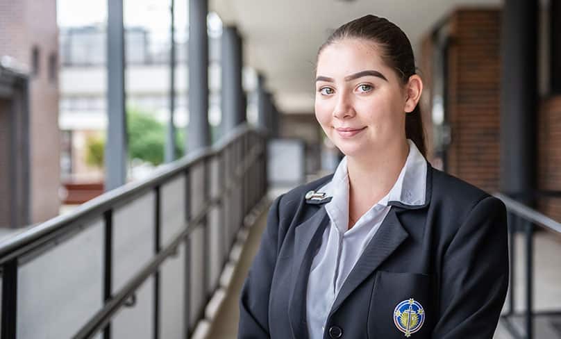 Year 12 student Renee Hourani, who is studying business services, retail services and sports coaching.