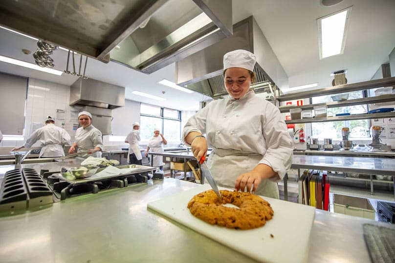 A student in the state-of-the-art kitchen in the Kassala Training Restaurant. Photos: Giovanni Portelli