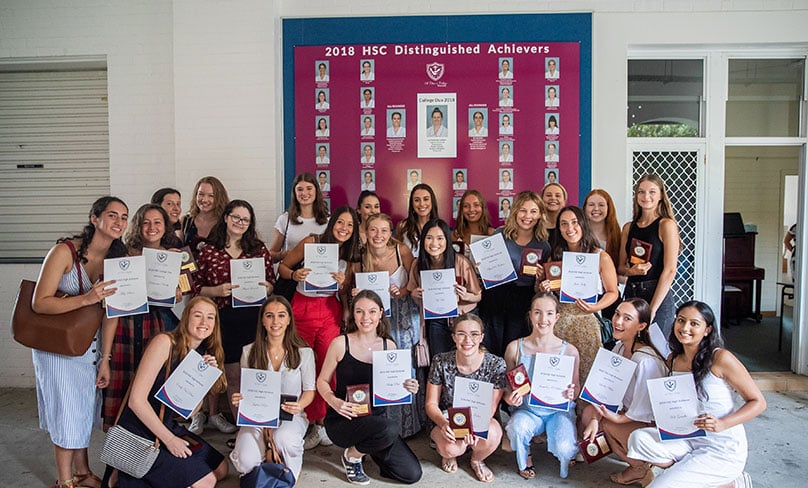 St Clare's Waverley high achievers of the 2018 HSC. Photo: Alphonsus Fok 