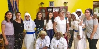 The volunteers were invited to dinner with the Missionaries of the Poor Sisters in Uganda.