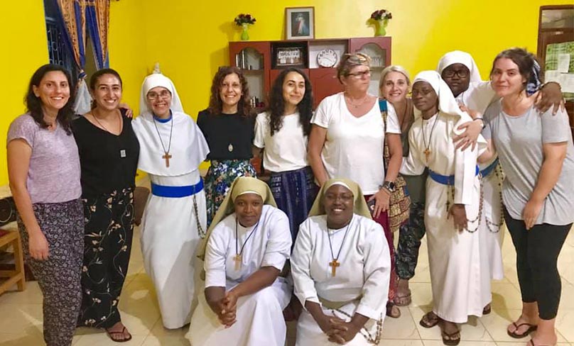 The volunteers were invited to dinner with the Missionaries of the Poor Sisters in Uganda.