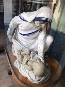 Statue of Saint Teresa of Kolkata at the Mother House.
