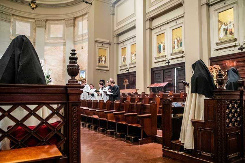 Carmelite nuns praying