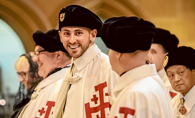 Twenty-five year-old Igor Pletikosa during the investiture ceremony at St Mary’s Cathedral. PHOTO: Giovanni Portelli
