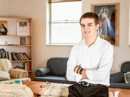 Seminarian for the Ordinariate of Our Lady of the Southern Cross and the youngest at the seminary, Bradley Le Guier. Photo: Alphonsus Fok
