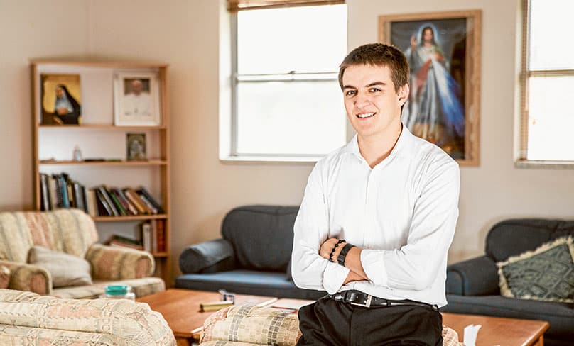 Seminarian for the Ordinariate of Our Lady of the Southern Cross and the youngest at the seminary, Bradley Le Guier. Photo: Alphonsus Fok