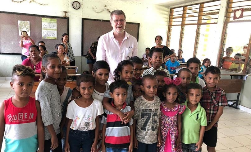 John Watkins visiting Timor-Leste earlier this year. Photo: Mary Mackillop Today