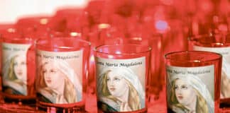 Scarlet woman or tower of strength – or both? Devotional candles of St Mary Magdalene. Photo: CNS photo/Karen Callaway, Catholic New World