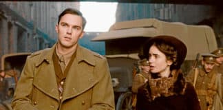 Nicholas Hoult plays J.R.R. Tolkien to Lily Collins’s Edith Bratt in a scene from Tolkien. Photo: CNS photo/Fox Searchlight