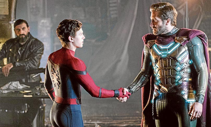 Spider-man entrusts Quentin Beck, aka Mysterio, right, with a power requiring responsibility. Photo: CNS/Sony