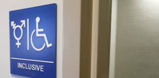 A gender-neutral bathroom is seen in this Sept. 30, 2014, file photo, at the University of California, Irvine. Photo: CNS photo/Lucy Nicholson, Reuters