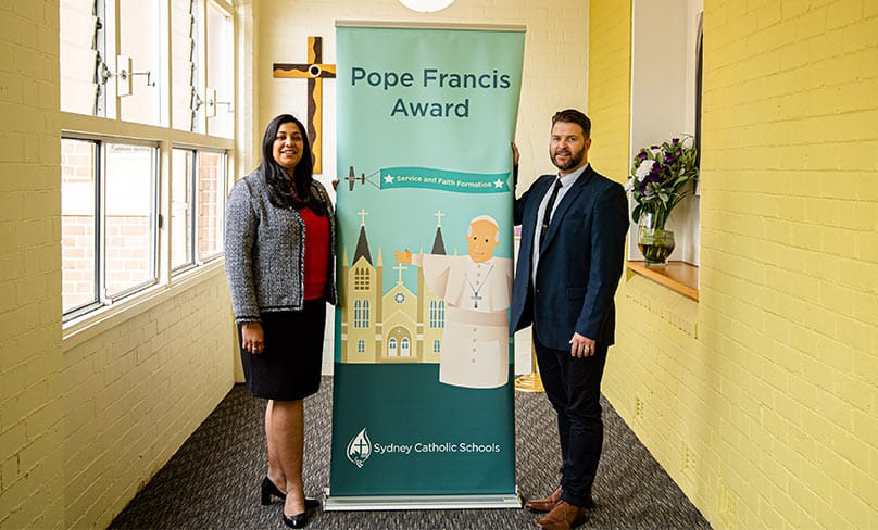 Youth Ministry team leaders Glen Thompson and Cheryl Fernandez demonstrated how the Pope Francis Awards Program has impacted families and young people in Sydney. Photo: Alphonsus Fok