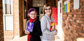 Children’s author Deborah Abela, left, with the teacher who made all the difference Meg Gray who taught Deborah in Year 4. Photo: Alphonsus Fok