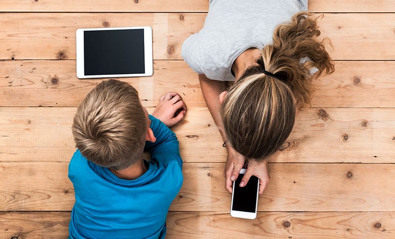 Only using screens in family areas will help parents keep track of the content and duration of their children’s screen use, says Professor Lonsdale.